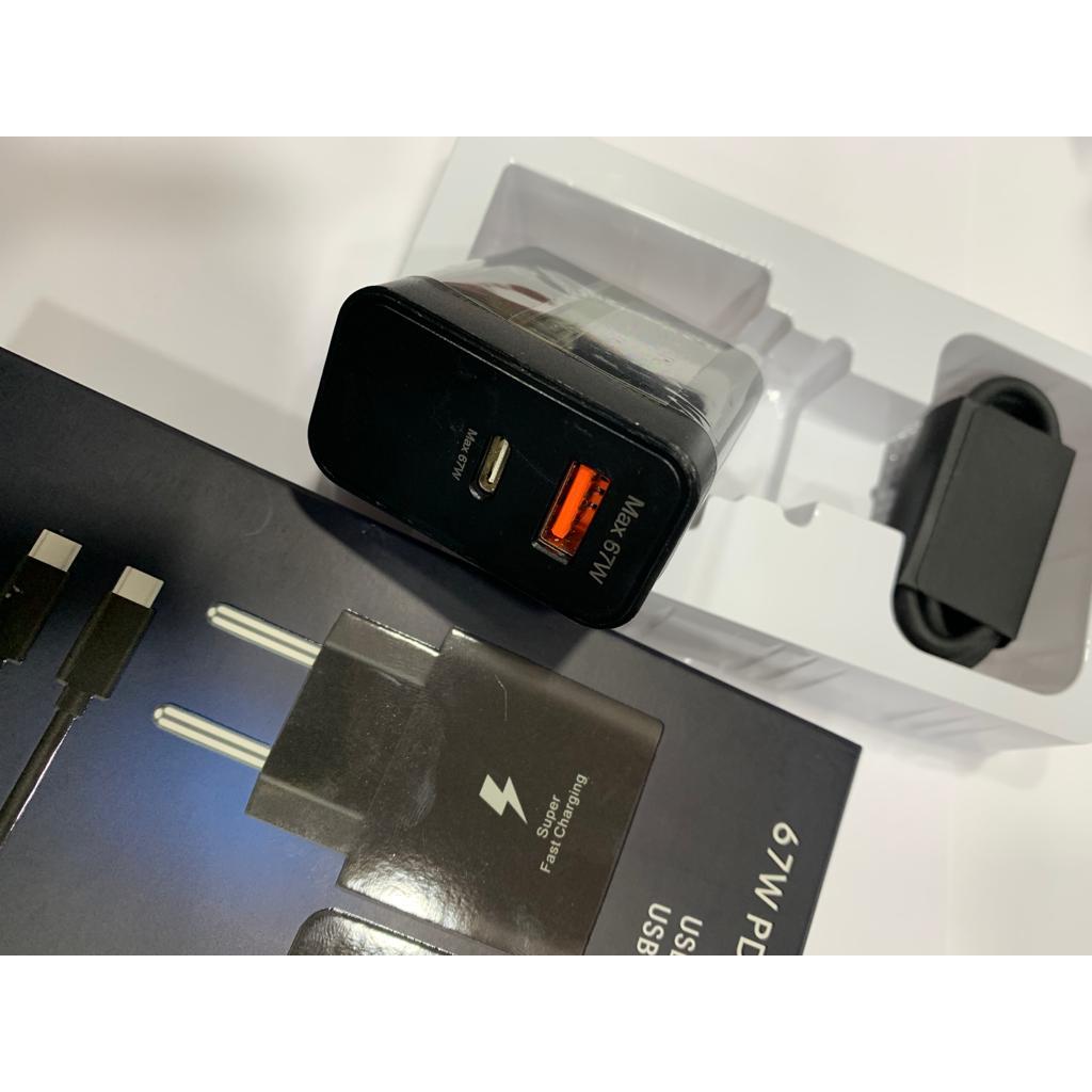 Carregador Turbo 67W Duo Fonte+Cabo com duas pontas TYPO C E Fonte Usb em Oferta na Shopee