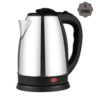 Chaleira Leiteira Elétrica 2 Litros Jarra Garrafa Bule Inox 110V ou 220V Desligamento Automático 2L