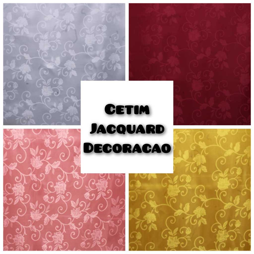 2 Metros Tecido Cetim Jacquard Jacar Jakar Decoracao Varias Cores Ótimo Preço