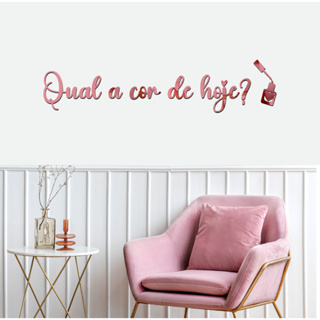 Espelho Acrílico Decorativo Frase "Qual a cor de Hoje?" Esmalteria Nails Designer Salão Estética em Oferta na Shopee