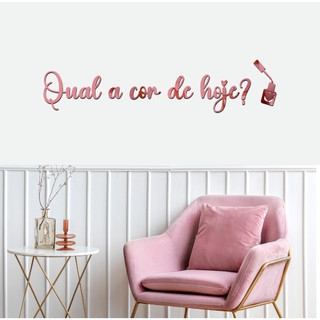 Espelho Acrílico Decorativo Frase "Qual a cor de Hoje?" Esmalteria Nails Designer Salão Estética em Oferta na Shopee