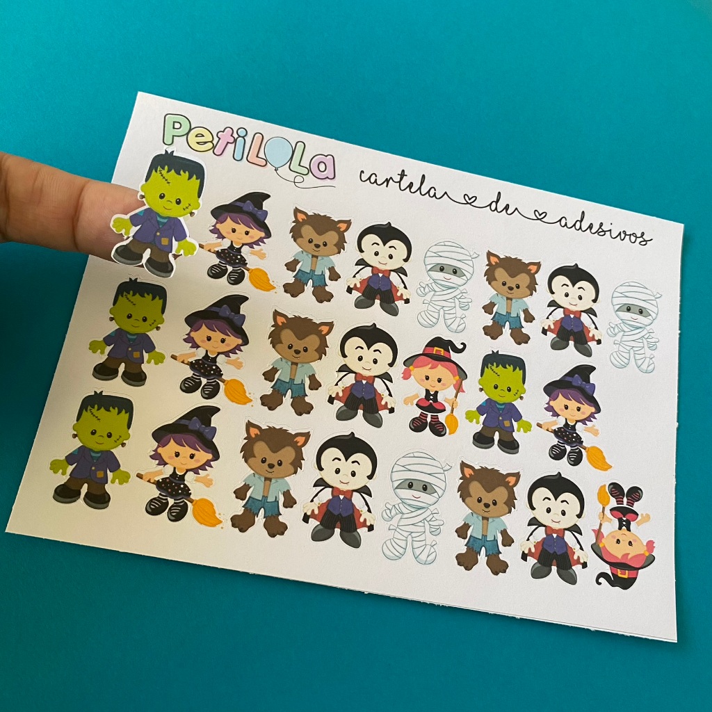 100 apliques de adesivos medidas 2,5cm a 3,0cm Dia das bruxas halloween bruxinha pronta entrega — imagem 2 de 2