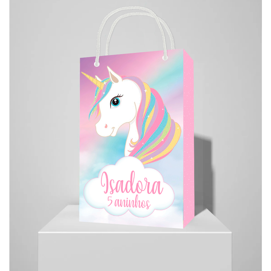 Sacolinha Personalizada Unicórnio - Lembrancinhas e Festa Infantil