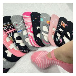 Pacote de Meia Sapatilha Antiderrapante Feminina- Sapatilha com Elástico para Pilates