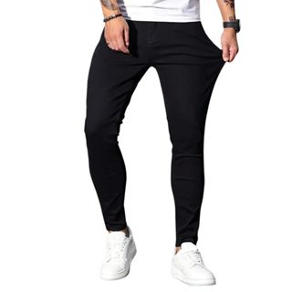 Calça Jeans Masculina Preta Black Slim Com Elastano
