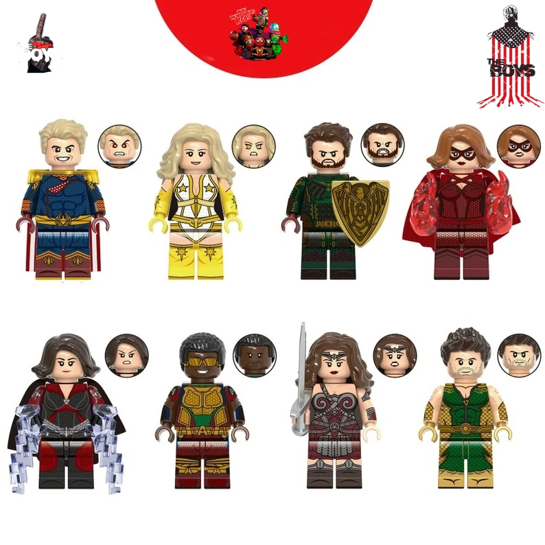 The Boys Capitão Pátria Minifigure Boneco Jensen ASoldier boy Trem bala Dean Winc profundo tempesta luz e estrelas Queen