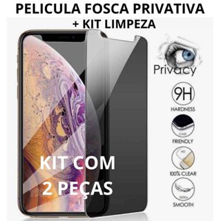 KIT COM 2 PelIculas de vidro 3D Privacidade Anti Spy Privativa IPhone 11/12/13/14 e IPHONE 15