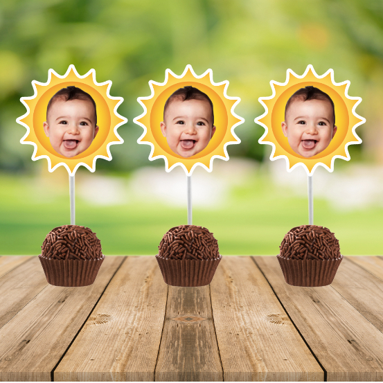 Kit Tags topper para docinhos SOLZINHO/ SOL  rostinho personalizados. tags, topper para docinho em Oferta na Shopee