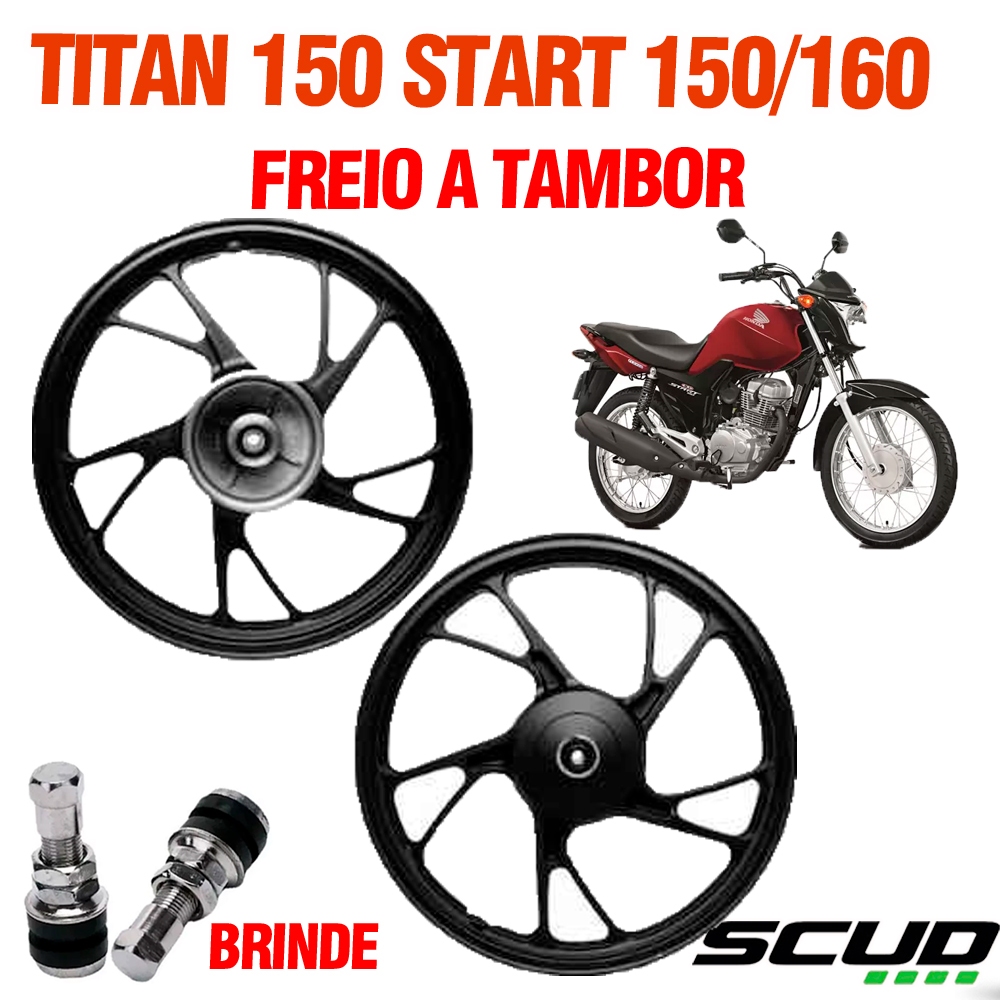 Jogo Roda Liga Leve Scud Titan 150 2004 a 2013 Ks/ Start 150/160 Freio Tambor