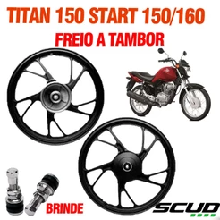 Jogo Roda Liga Leve Scud Titan 150 2004 a 2013 Ks/ Start 150/160 Freio Tambor