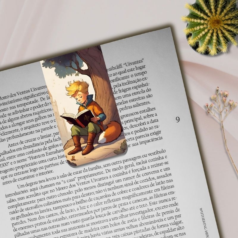 Marca páginas magnético pequeno príncipe lendo
