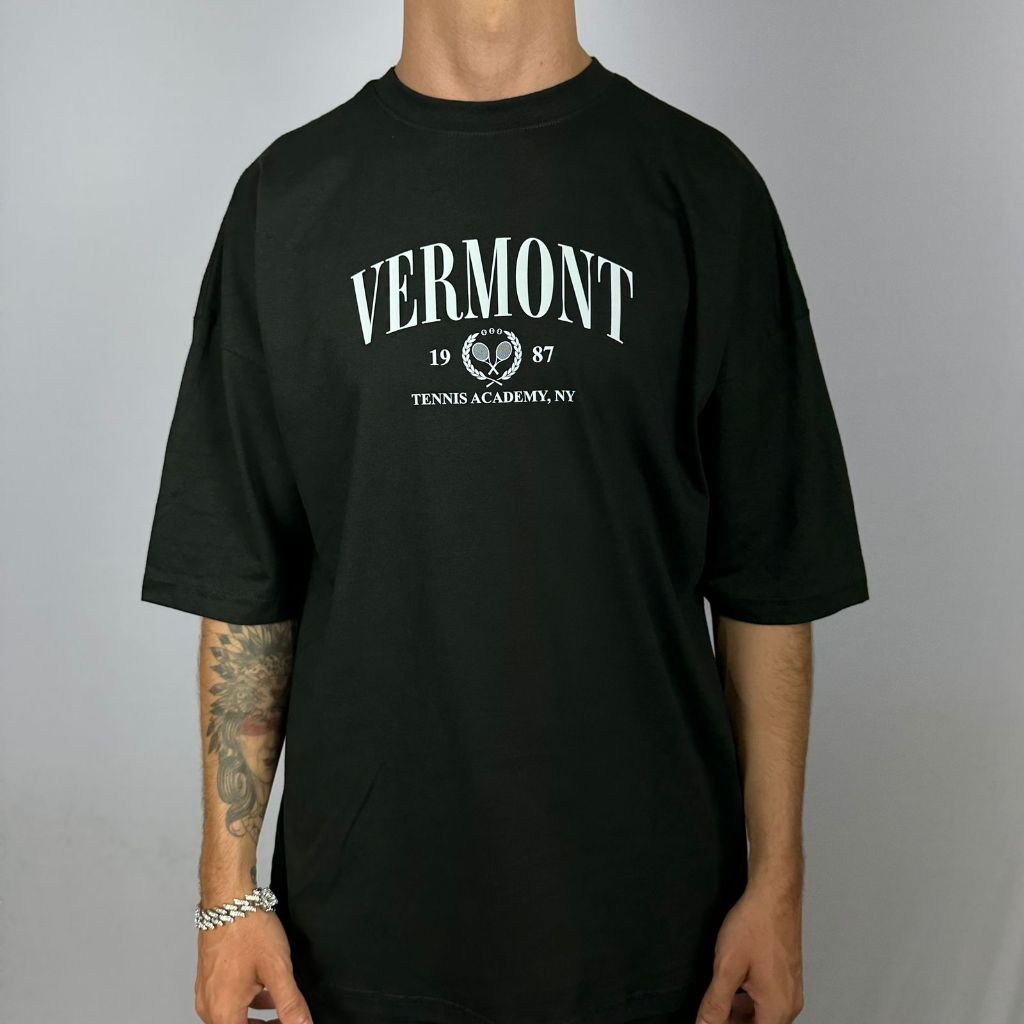 Camiseta OVERSIZED estampada blusa camisa Streetwear em algodão 30.1 modelo VERMONT Premium OVERSIZED