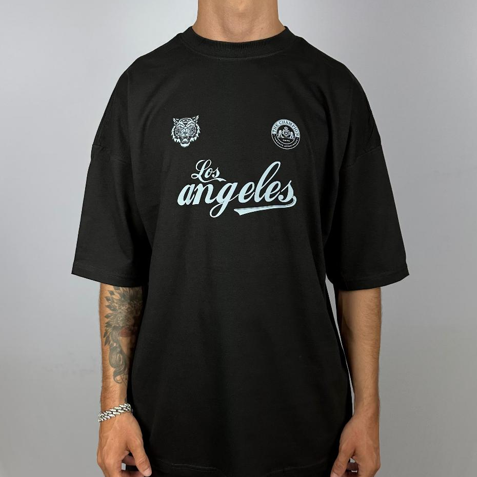 Camiseta OVERSIZED estampada blusa camisa Streetwear em algodão 30.1 modelo Los Angeles Premium OVERSIZED