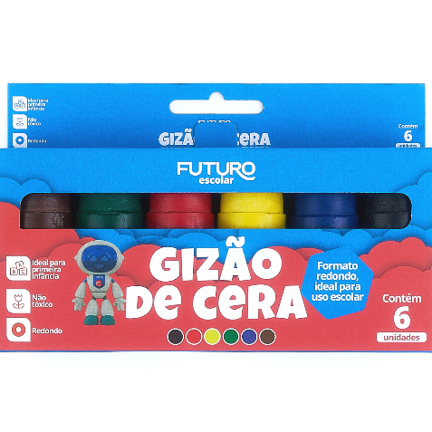 Gizao de Cera Meu Primeiro Giz 6 Cores Big Jumbo Grosso Escolar em Oferta na Shopee