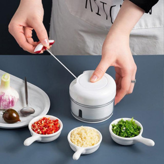 Mini Processador Manual Triturador de Alimentos 2 Laminas