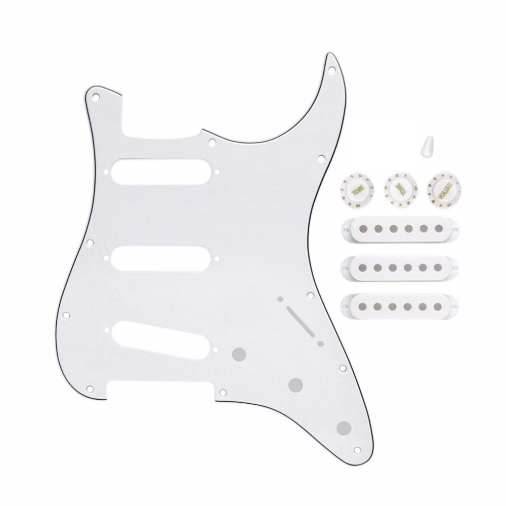 Kit Escudo Guitarra Strato Sss 3 Camadas C/ Capas Captadores