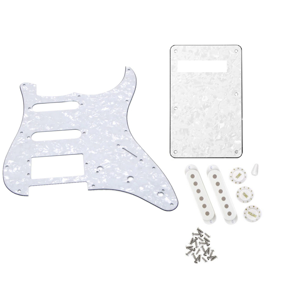 Kit Escudo Guitarra Strato Hss Ssh 3 Camadas - Perolado