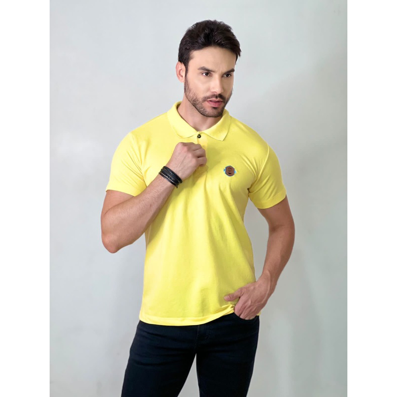 Camisa Camiseta Gola Polo Malha Piquet Bordada Poliéster Manga Curta Moda Masculina Estilo Casual