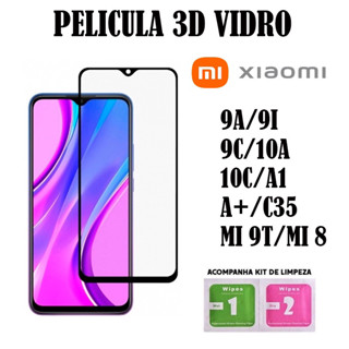 Película De Vidro Temperado 3D Para Xiaomi 9A/9I/9C/10A/10C/A1/A+/Note 12/ C35/MI 9T/Mi 8 Protetor de Tela Cobre Tudo