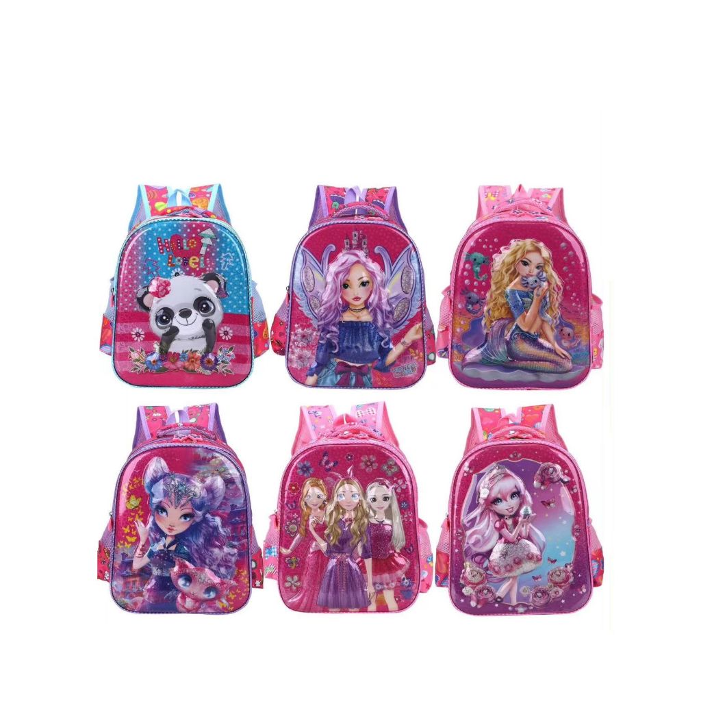 Mochila 9D Escolar 12 Polegadas Conjunto Mochila Infantil  Feminina Bonito Desenhos Animados Bebê Meninas Escolar