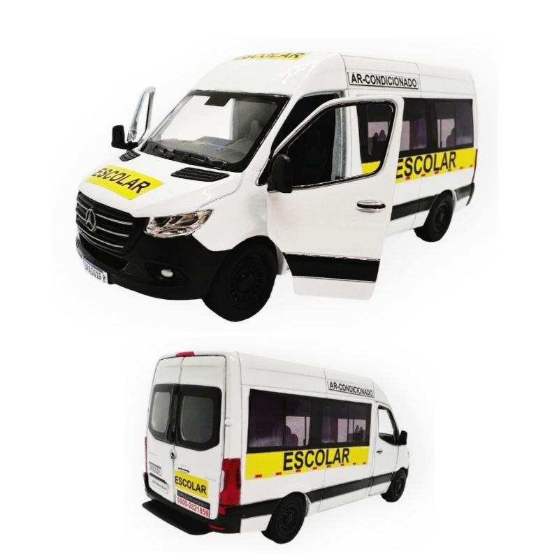 Miniatura Van Escolar Carrinhos Coleção