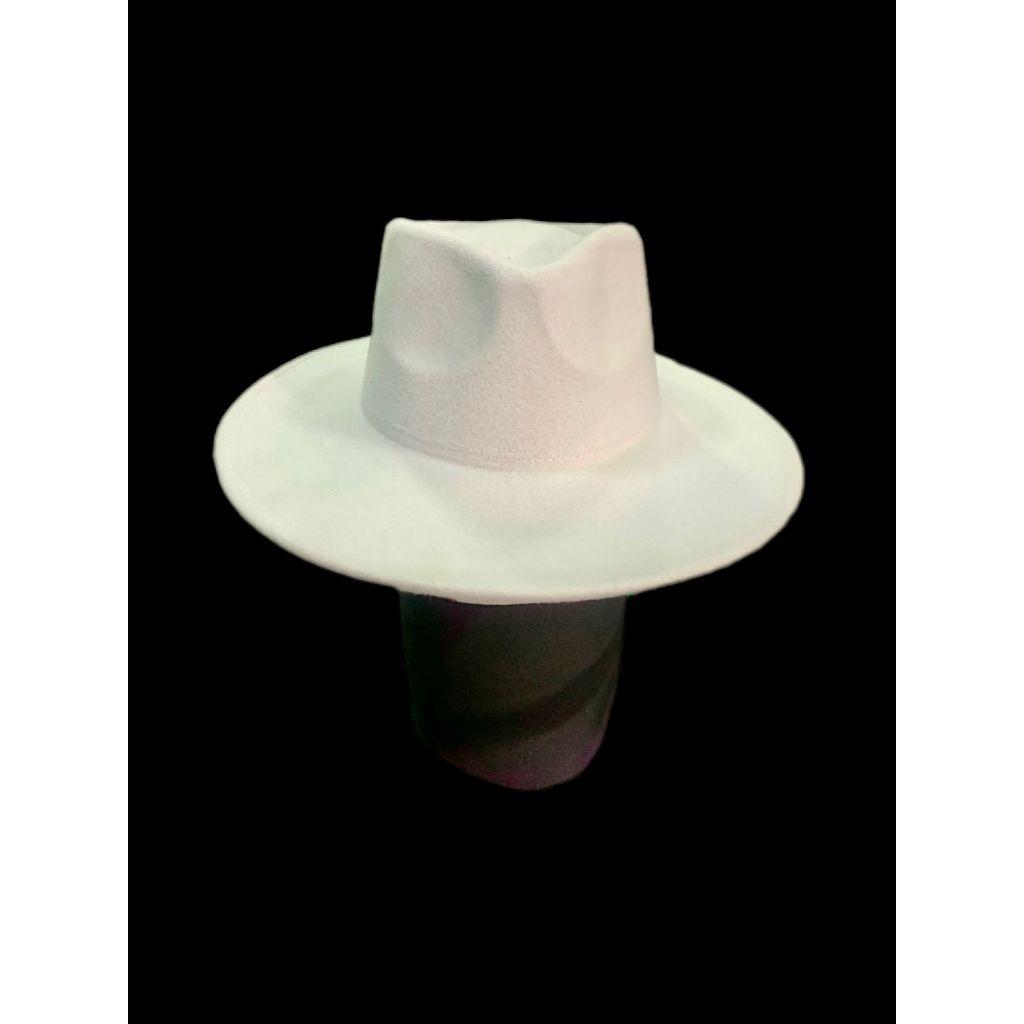 Chapeu Branco Unissex Estilo Fedora Aba Grande Fashion Classico Sofisticado e Elegante em Oferta na Shopee