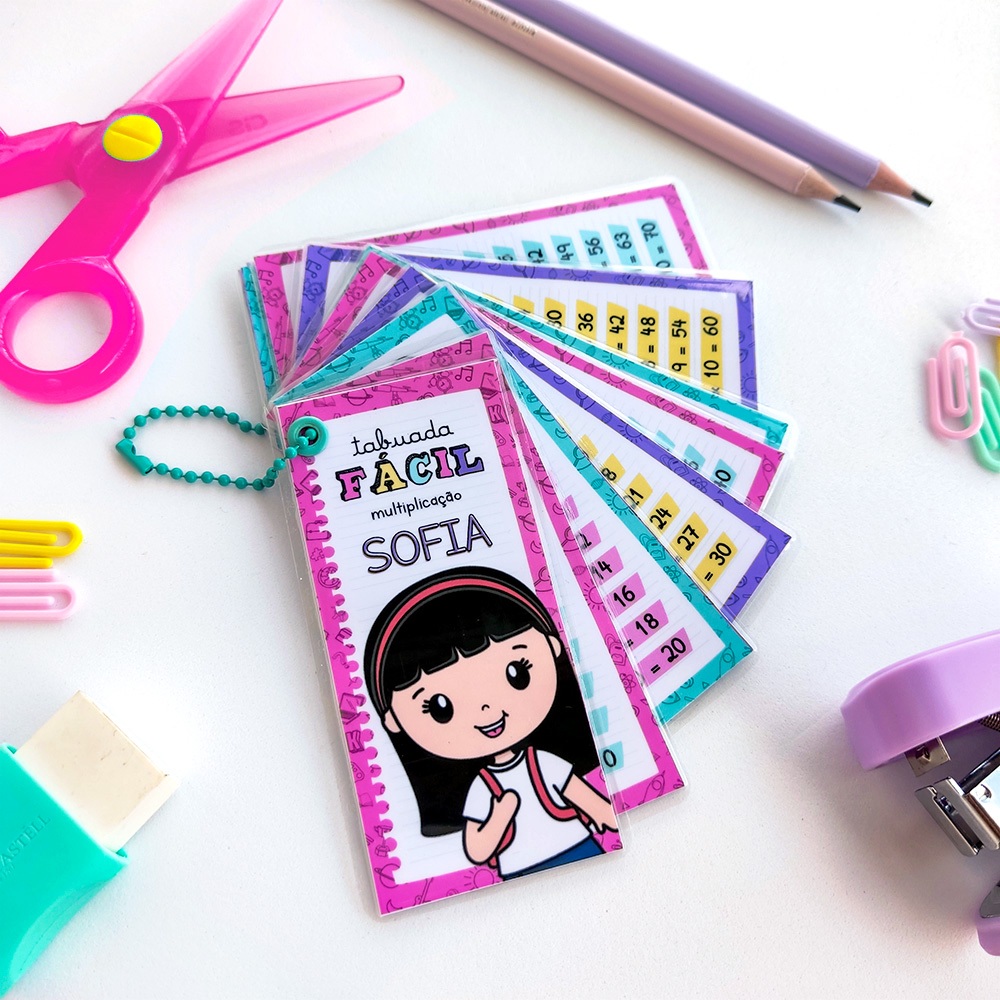 Chaveiro Tabuada Divertida - 4 Operações Básicas ( MENINA) em Oferta na Shopee