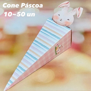 KIT Caixa Cone Coelho Pascoa Aquarela 4186 (Páscoa Ideia 2024)