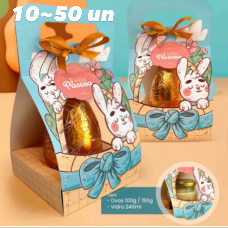 KIT embalagem ovo de Páscoa 100g  coelho coelhinho cod  3094 (PASCOA JANGO OUTLET) OFERTA