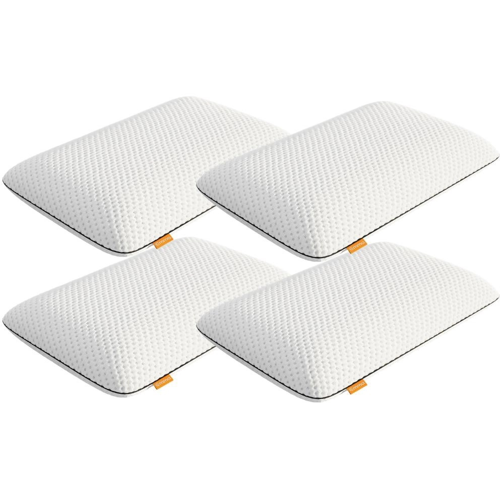 Kit 4 Travesseiro NASA Branco Alto Firme Capa em Bamboo 17cm