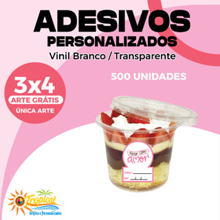 500 Adesivos, etiquetas e rótulos em Vinil 3x4 aprova dágua em Oferta na Shopee