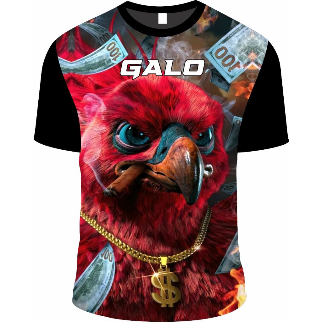 camiseta galo ostentação torcedor time, indio ,ave, estampada.