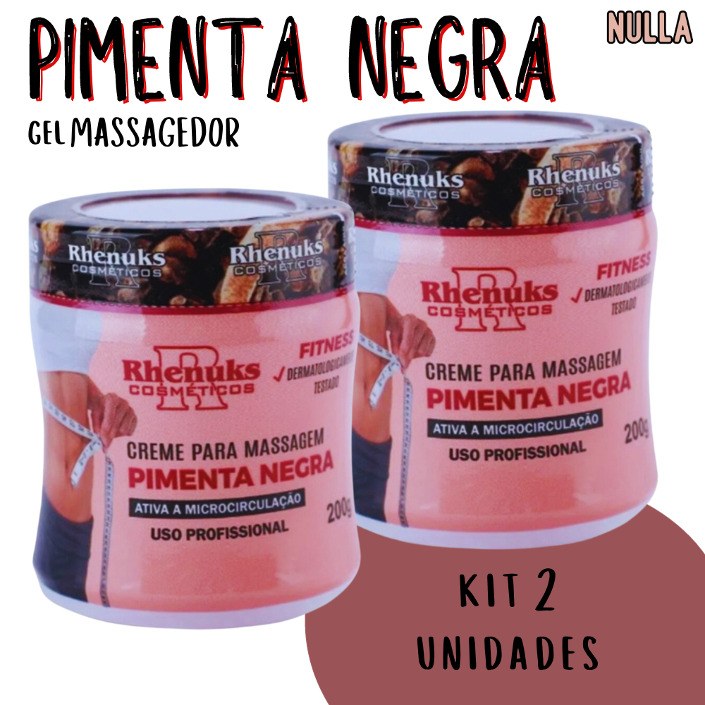 KIT C/2 - Gel massagem PIMENTA NEGRA ativa microcirculação - Rhenuks em Oferta na Shopee