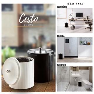 Cesto De Lixo Lixeira Para Cozinha E Banheiro Canelado