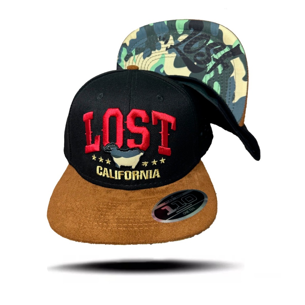 Boné Strapback Lost california fitão CAMUFLADO ABA RETA