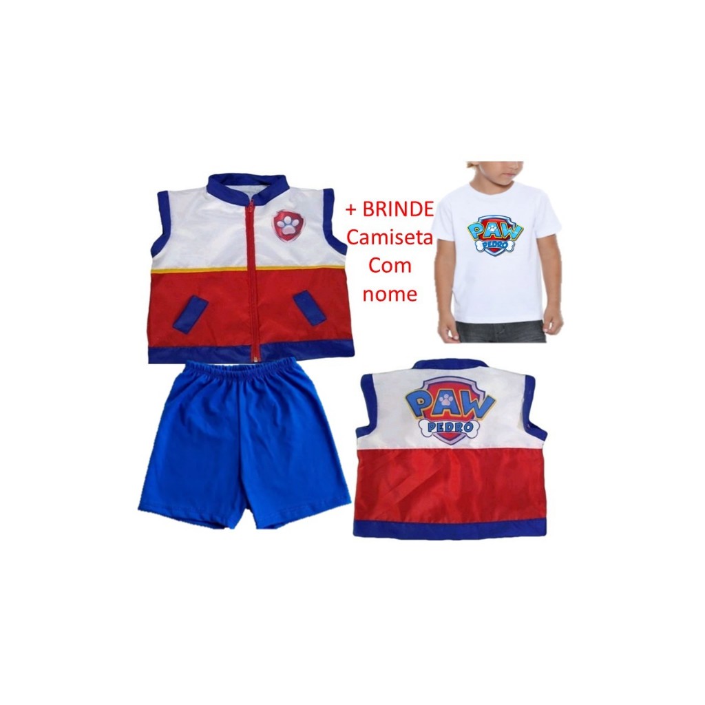 fantasia patrulha canina conjunto personalizado em Oferta na Shopee