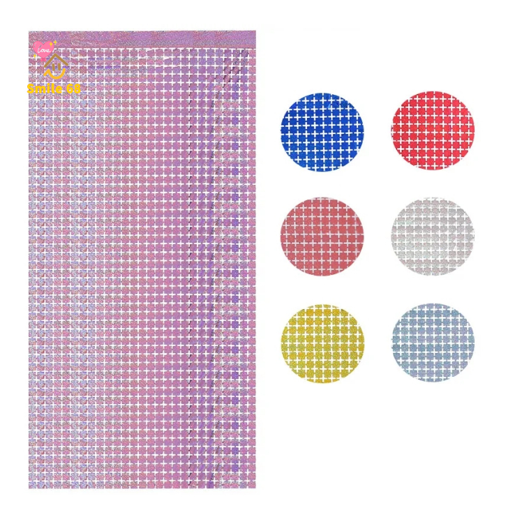 Novo Painel Cortina (Quadrado pequeno) Metalizada Decoração Parede Fundo De Festas