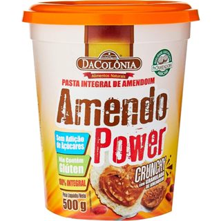 Pasta De Amendoim Crunchy Integral Dacolônia Amendo Power Pote 500g