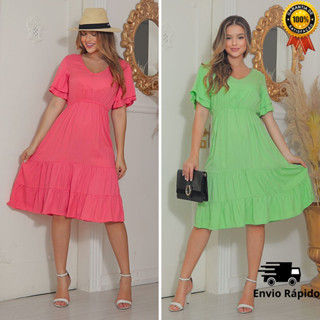 Vestido Midi Três Marias Moda Evangélica Casual Tendência