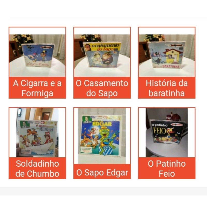 Cds Originais com histórias infantis - (ATENÇÃO não vem com livro!!) Disquinho - Silvio Santos - baratinha, cigarra.
