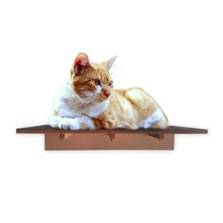 Prateleira Arranhador com carpete para gatos grande de mdf crú 50x27 cm
