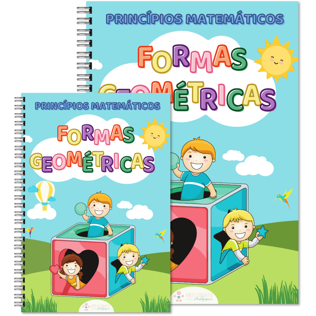 FORMAS GEOMÉTRICAS - Livro de atividades educação Infantil primeira infância impressa pequeno/grande em Oferta na Shopee