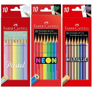 Kit Lápis Faber Castell 10 Cores - Neon - Pastel - Metallic em Oferta na Shopee