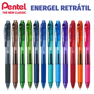 Kit Caneta Pentel Energel X Retrátil Ponta Fina 0,5mm ou 0,7mm