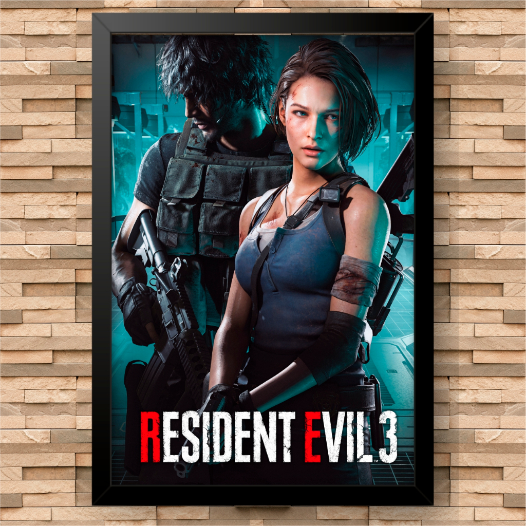 Quadro decorativo Resident evil 3 - gamer, nerd, geek, jill valentine, Nemesis, leon kennedy, Chris Redfield, claire