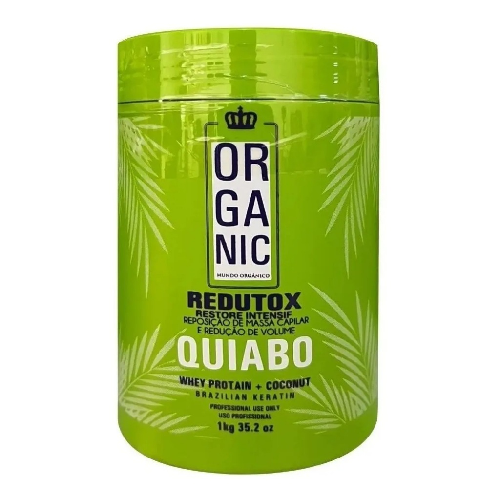 Quiabo Organic Mundo Orgânico 1 kg tratamento cabelos danificados brilho macies reduz volume ate 80%