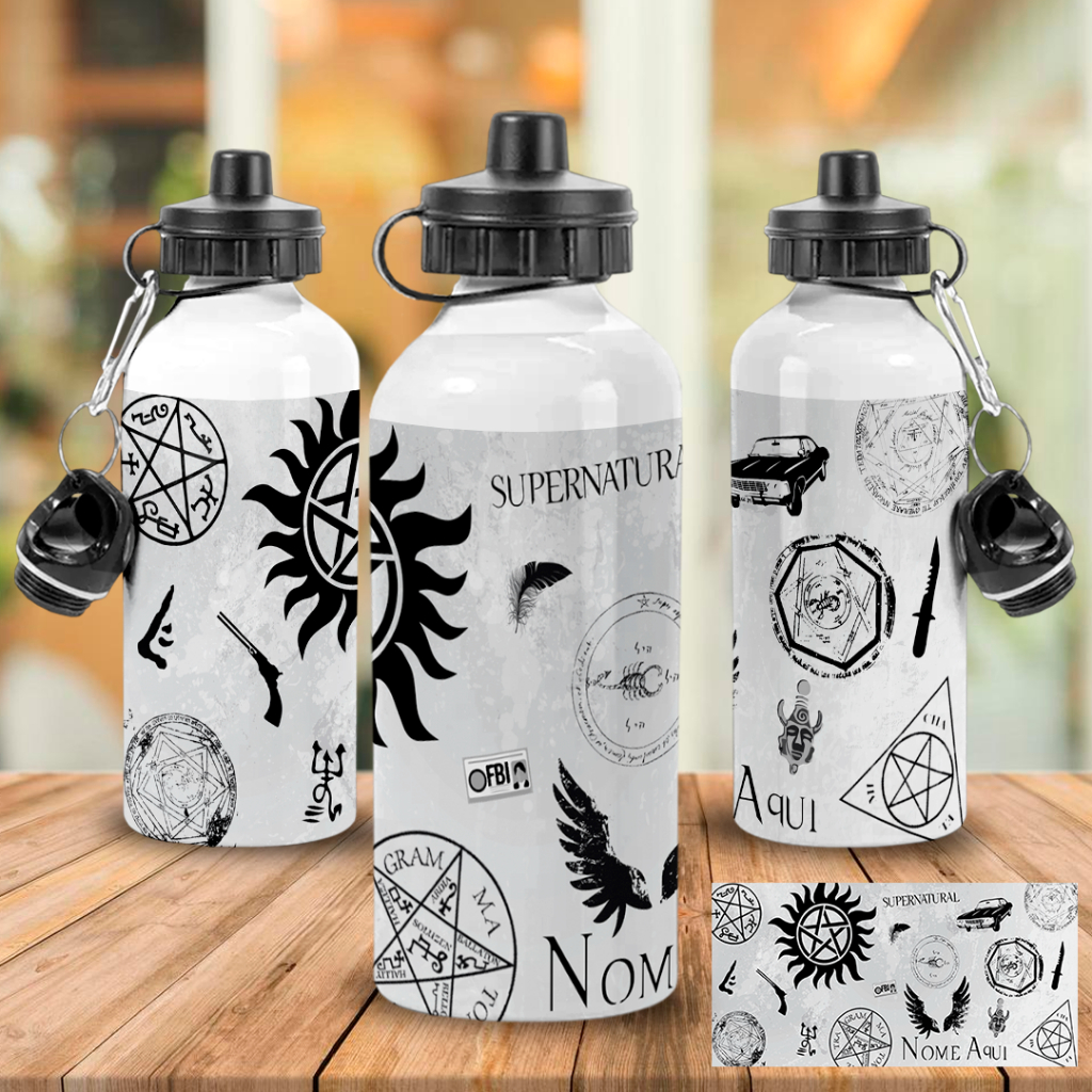 Garrafa Squeeze Série Supernatural com Nome personalizado em Oferta na Shopee