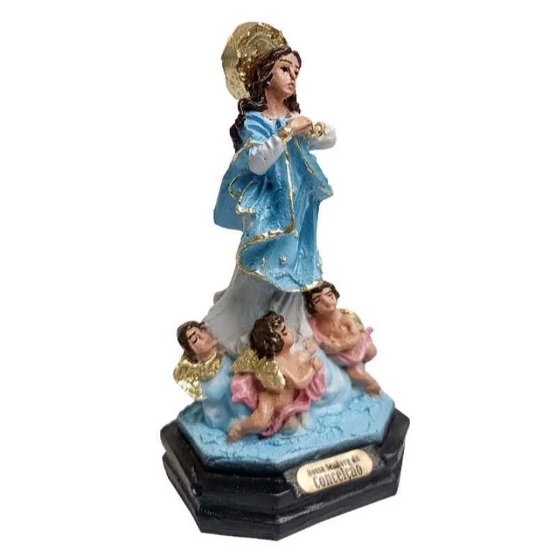 Imagem Nossa Senhora da Imaculada Conceição de Resina Nacional  15 cm Missa Sacra