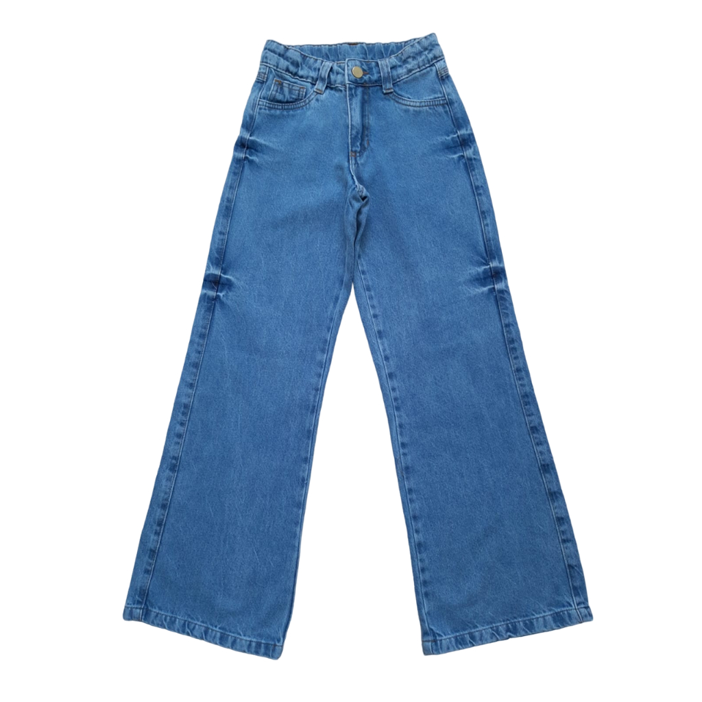 Calça Jeans Feminina Pantalona Wide Leg Meninas Juvenil (R6235)