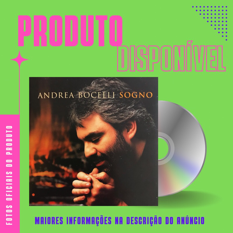 CD ANDREA BOCELLI - SOGNO - (Part. Especial: Celine Dion, Dulce Pontes, Eros Ramazzotti) *